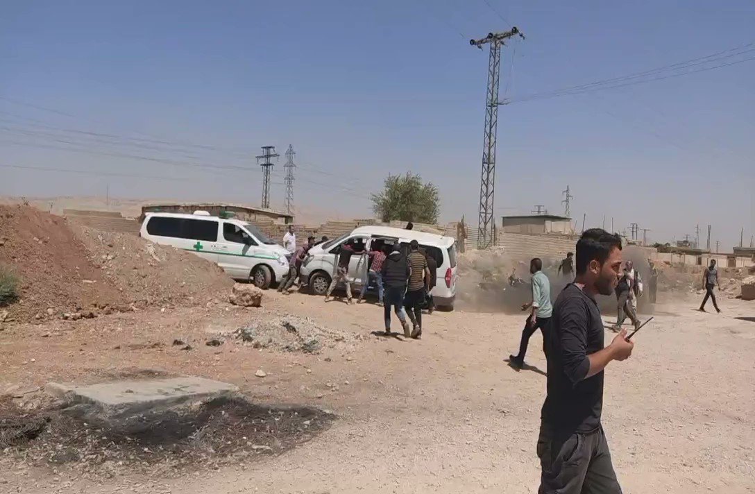Four people were killed and three wounded in a shelling on the outskirts of Qamishli city in northeast Syria near border with Turkey