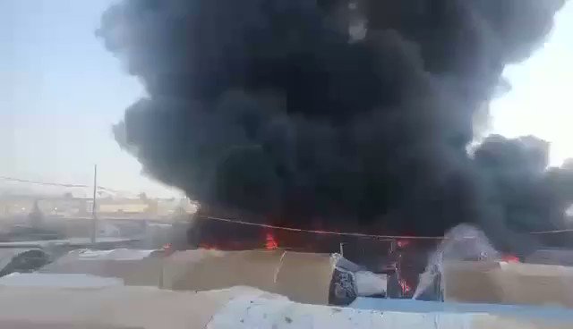 12 tents of IDPs burnt Saturday in Bajid Kandala camp in Zakho district of Duhok northern province due to power circuit, locals told KirkukNow