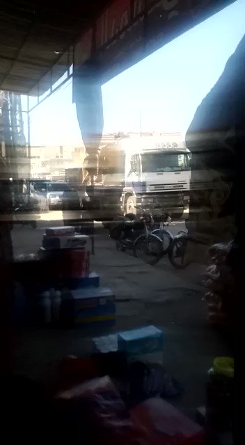 HTS moving two BMP-1 IFVs towards Afrin, one with apparently quite comprehensive cage armour designed to defeat PG-7 et al
