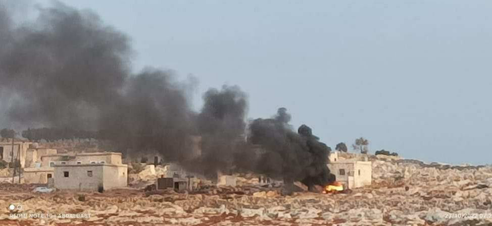 YPG hit a civilian vehicle with an ATGM missile in Burçki village, south of Afrin.