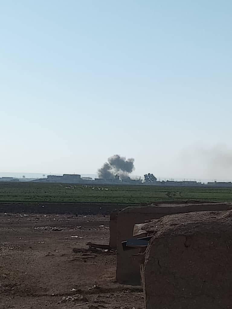 Turkish Armed Forces artillery units hit SDF targets in the Abu Rasin region east of Ras al-Ayn