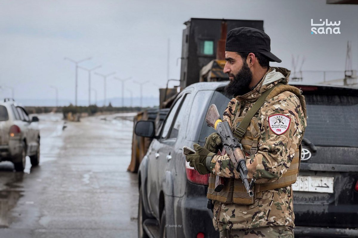 Military police deployed at the Euphrates Dam in the city of Tabqa, west of Raqqa, Syria.