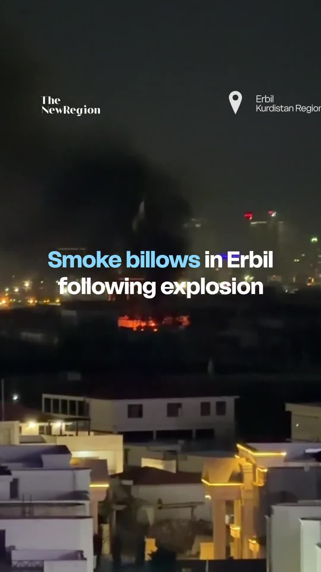 Imagens mostram fumaça subindo em Erbil na segunda-feira após uma explosão, enquanto a capital da Região do Curdistão continua sendo alvo do Irã e de milícias iraquianas pró-Irã.