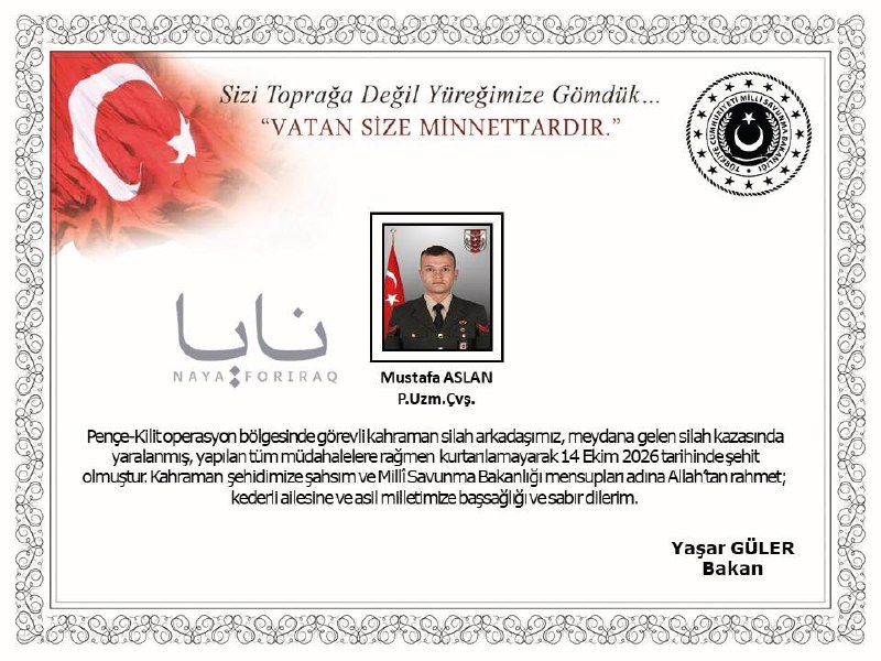 Turkish officer killed in Kurdistan region of Iraq in shooting incident.